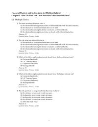 Chapter 5 1 Financial Markets And Institutions Mishkineakins How Risk