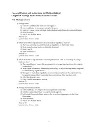 Chapter 19 1 Which of the following statements about mutual savings