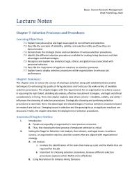 Human Resources Chapter 07 Homework Strategically Choosing And Combining Selection Procedures Hypothetical