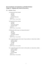 Chapter 25 1 Which of the following is not a financial derivative