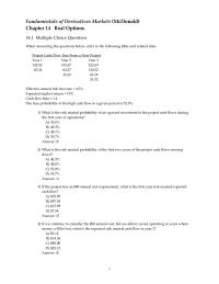 Chapter 14 Fundamentals Derivatives Markets Mcdonald Real Options