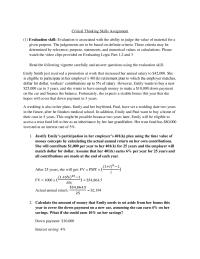 Critical Thinking Skills Assignment