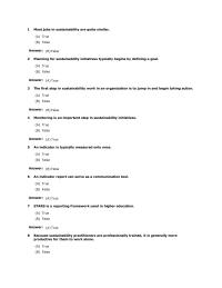 Marketing Chapter 5 Most jobs in sustainability are quite similar