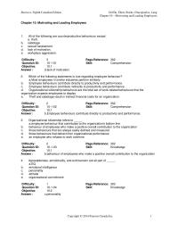 Chapter 10 1 Which of the following statements is true regarding employee behaviour