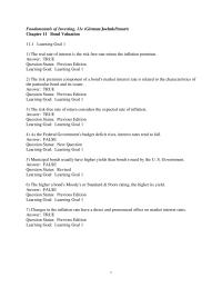 Finance Chapter 11 1 The risk premium component of a bond’s market interest rate
