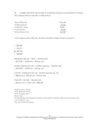 Accounting Chapter 5 2 Lepage Corporation has provided its contribution format