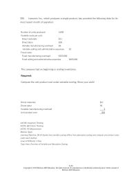 Accounting Chapter 6 14 Sproull Inc Which Produces Single Product