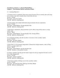 Finance Chapter 2 1 Foundations Finance Keown martin petty The Financial Markets And