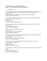 Finance Chapter 7 1 The Subordinated Debentured All The Above Types