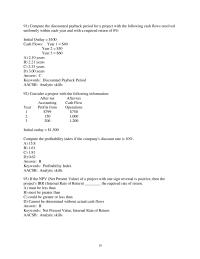 Finance Chapter 10 2 C keywords Net Present Value Capital Rationing Analytic