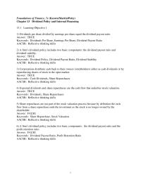 Finance Chapter 13 1 D keywords Dividend Policy Flotation Costs External Equity