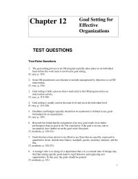 Chapter 12 The Goalsetting Process Program Typically