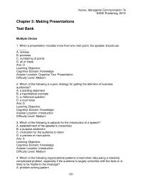 Business Communication Chapter 05 1 When a presentation includes more than one main point