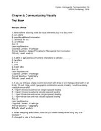 Business Communication Chapter 06 1 Which of the following roles do visual elements play in a document