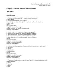 Business Communication Chapter 09 1 Reports difficulty Level Medium Letter Reports Differ From