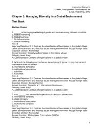 Management Chapter 03 1 The Relative Cost Product Different Countries Refers