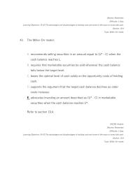 Finance Chapter 19 3 The Millerorr Model Recommends Selling Securities