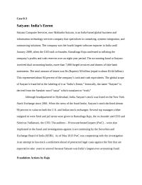 Case 8-3 Satyam: India’s Enron