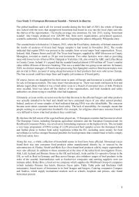 Case Study 3.1 European Horsemeat Scandal – Network in disarray