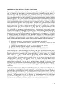 Case Study 5.1 Liqui-Gas Enjoys a Lesson in Service Quality