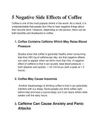 5 Negative Side Effects Of Coffee