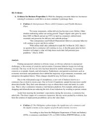 Evidence for Business Proposition 1