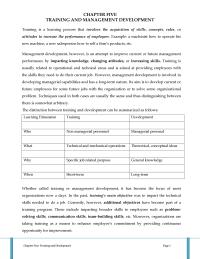 CHAPTER FIVE TRAINING AND MANAGEMENT DEVELOPMENT