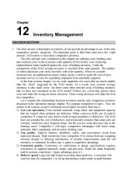Operations Management Chapter 12
