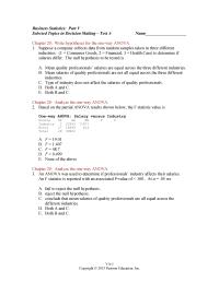 Test A&nbsp;PTV&nbsp;Apply And Interpret Spearmans Rho