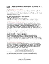 Chapter 9 A manufacturer of cheese filled ravioli supplies