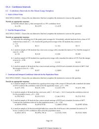 Chapter 06 Confidence Interval For The Population