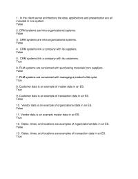 Science & Mathematics Chapter 2 True Customer Data Example Transaction Data false
