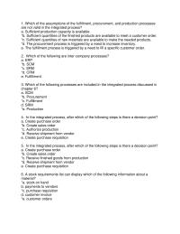 Science & Mathematics Chapter 6 Which The Assumptions The Fulfillment Procurement And