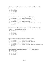 Chapter 9 section1 Select The Equation Whose Graph The Graph