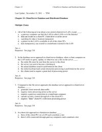 Chapter 12 1 the problem of data concurrency is eliminated