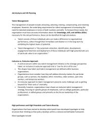 Job Analysis And Hr Planning