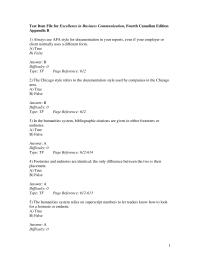 Business Communication Appendix B 1 The APA style recommends listing as references only&nbsp;