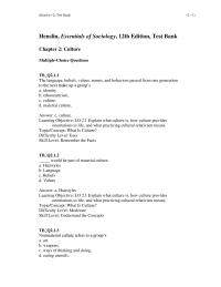 Psychology Chapter 2 1 Values Us Society difficulty Level Moderate skill Level Understand