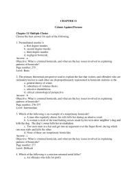 Chapter 11 1 Homicide Crime Passion Where The Intent Kill