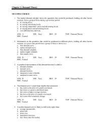 Economics Chapter 2 1 The price elasticity of demand can be interpreted as the