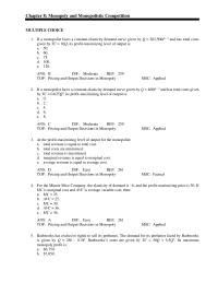 Economics Chapter 8 1 The Frank Failing Company has an average variable cost of
