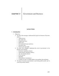 Economics Chapter 17 Homework Government And Business 273 Global Policies Are