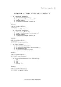 Chapter 12 The least squares method minimizes which of the following