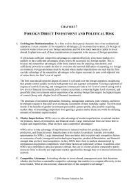 International Business Chapter 17 Homework What Are The Necessary Characteristics This Competitive