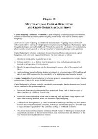 International Business Chapter 18 Homework Project Versus Parent Valuation Why Should Foreign