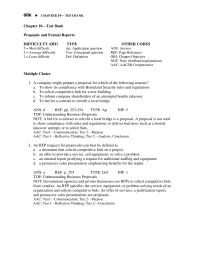 Chapter 10 A company might prepare a proposal for which of the following