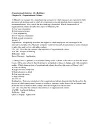 Human Resources Chapter 16 1 Describe The Common Characteristics Organizational