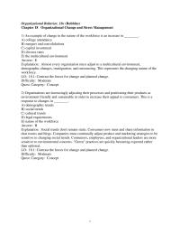 Human Resources Chapter 18 1 Answer Explanation Organizational Sources Resistance Change Include