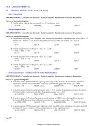 Chapter 06 Assume The Population Standard Deviation Find The