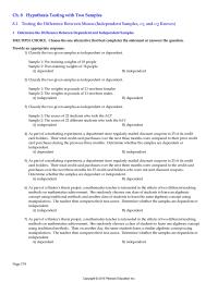 Chapter 08 Assume The Two Samples Are Random And